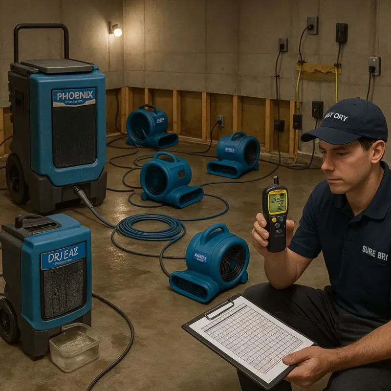 Structural Drying and Dehumidification process in Wilmette, IL